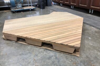 Accessible Teak Shower Floor-Elevated to desired height-Made into 3 panels